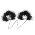 Binding Handcuffs Hand And Foot Cuffs Short Feather Small Handcuffs Feather Black Adult Products