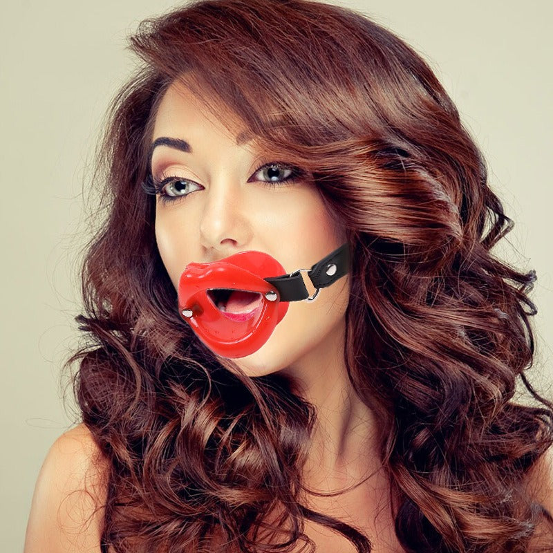Fun Oral Sex Leather Lips O-Shaped Fun Mouth Opener Alternative Toy Teaching Mouth Flail