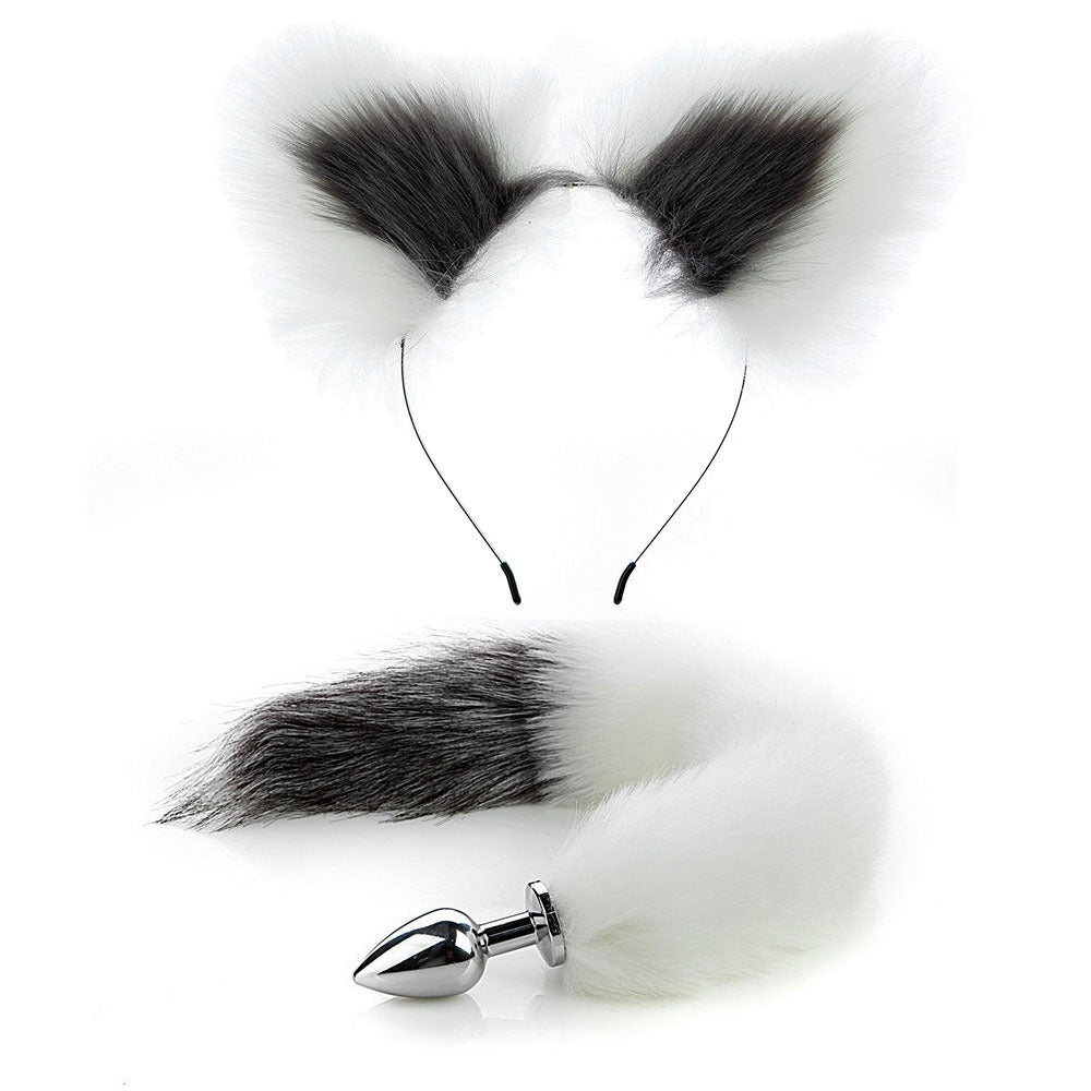 SM Erotic Fox Tail Anal Plug Metal Posterior Plug Adult Products Toys Artificial Tail Set Play