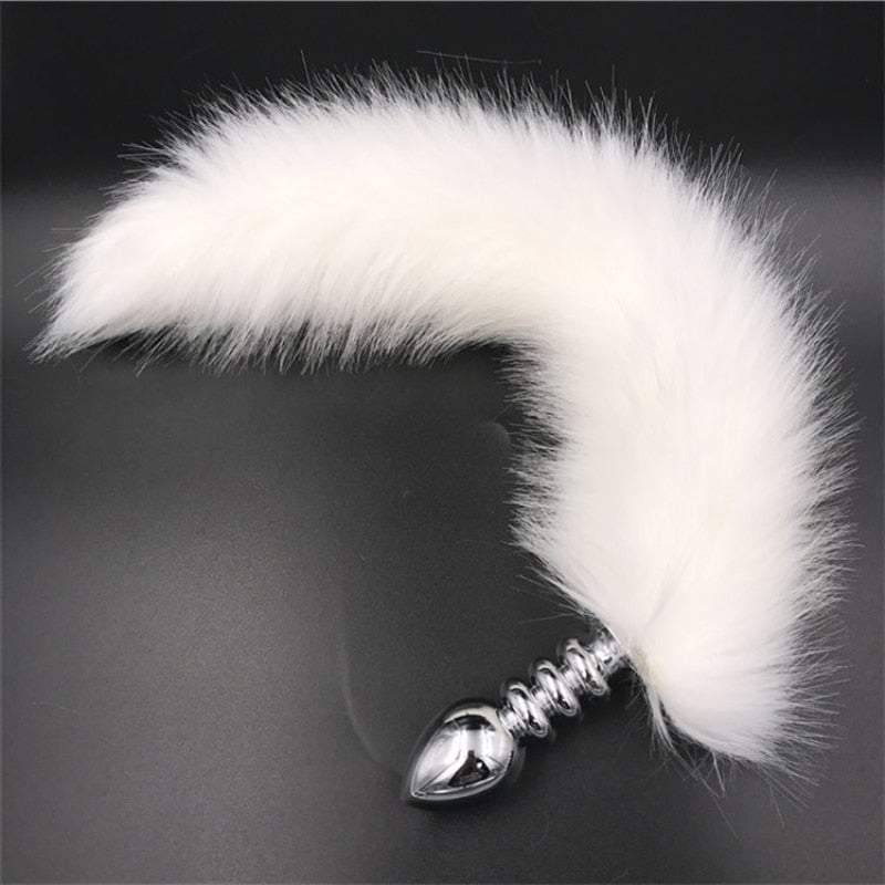 Fox Tail Anal Plug Flirt Sexy Toy Stainless Steel Butt Plug Anus Plug for Women Adult Games Slave Role Play