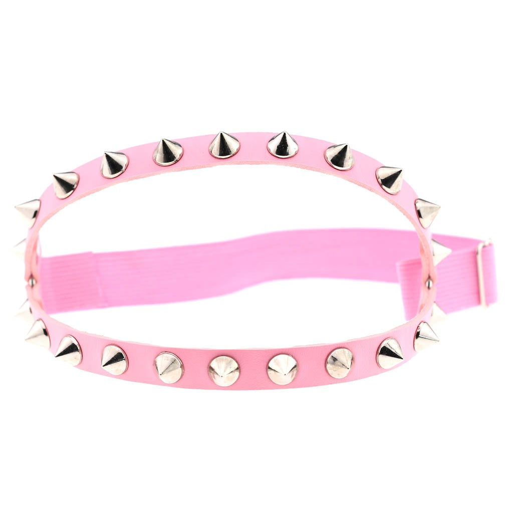 1pcs Punk Hip Hop Dance Leather Double Row Rivet Garter With Sexy Decorative Thigh Ring Body Chain