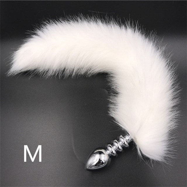 Fox Tail Anal Plug Flirt Sexy Toy Stainless Steel Butt Plug Anus Plug for Women Adult Games Slave Role Play