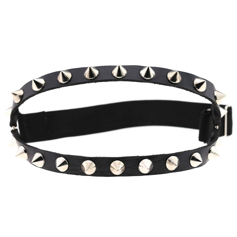 1pcs Punk Hip Hop Dance Leather Double Row Rivet Garter With Sexy Decorative Thigh Ring Body Chain