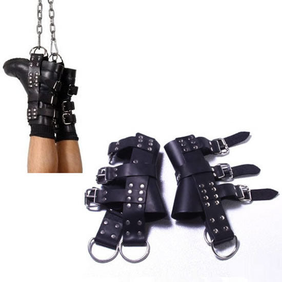 Black Adult Products Manufacturer Erotic Products Suspension Foot Restraints Hanging Stainless Steel Handcuffs and Leg Cuffs