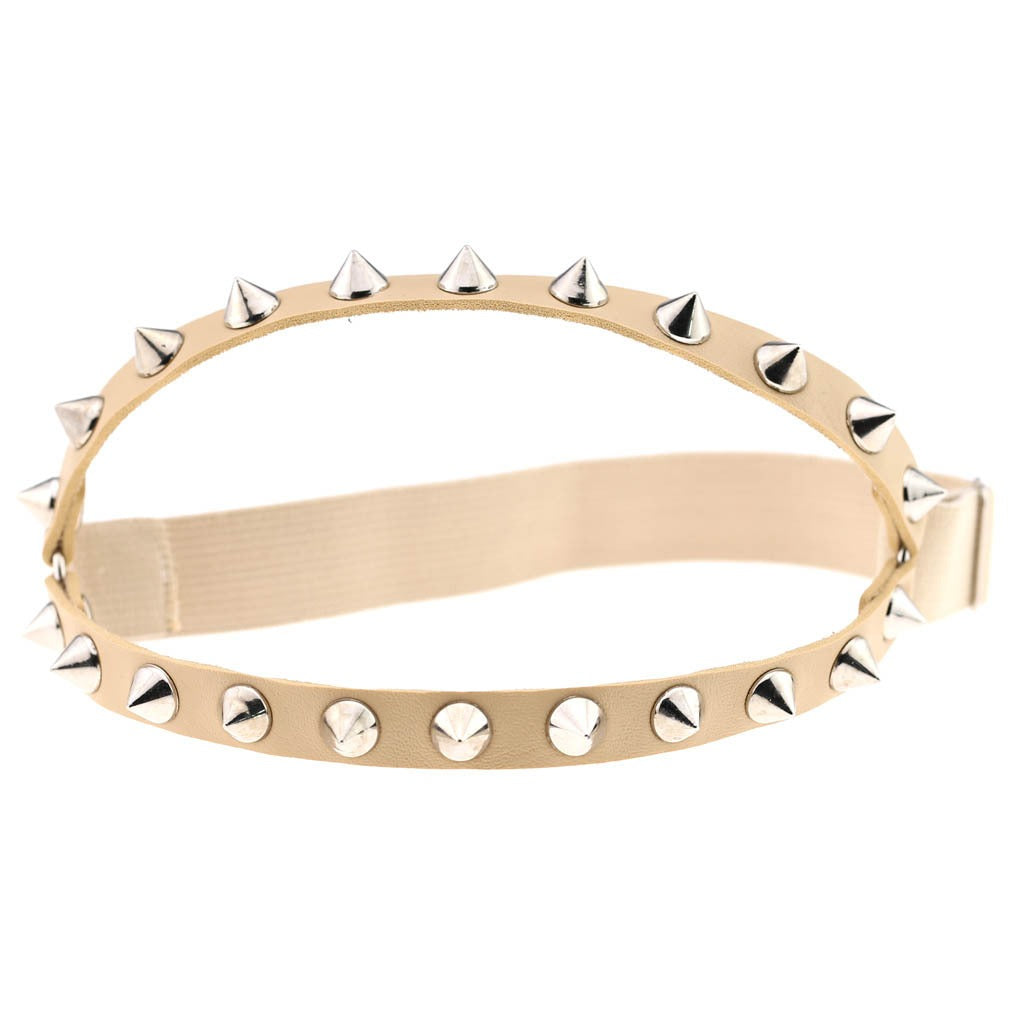 1pcs Punk Hip Hop Dance Leather Double Row Rivet Garter With Sexy Decorative Thigh Ring Body Chain