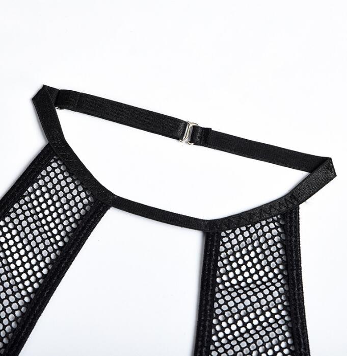 Lace Grid Stitching See Through Self Cultivation Sling Sex Appealing Bodysuit