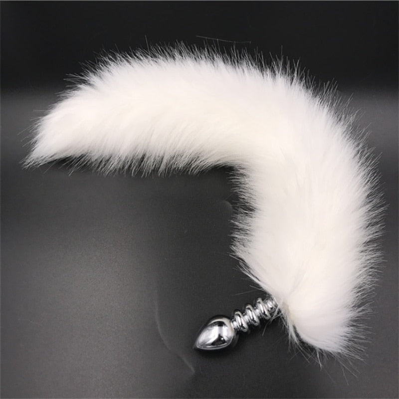 Fox Tail Anal Plug Flirt Sexy Toy Stainless Steel Butt Plug Anus Plug for Women Adult Games Slave Role Play
