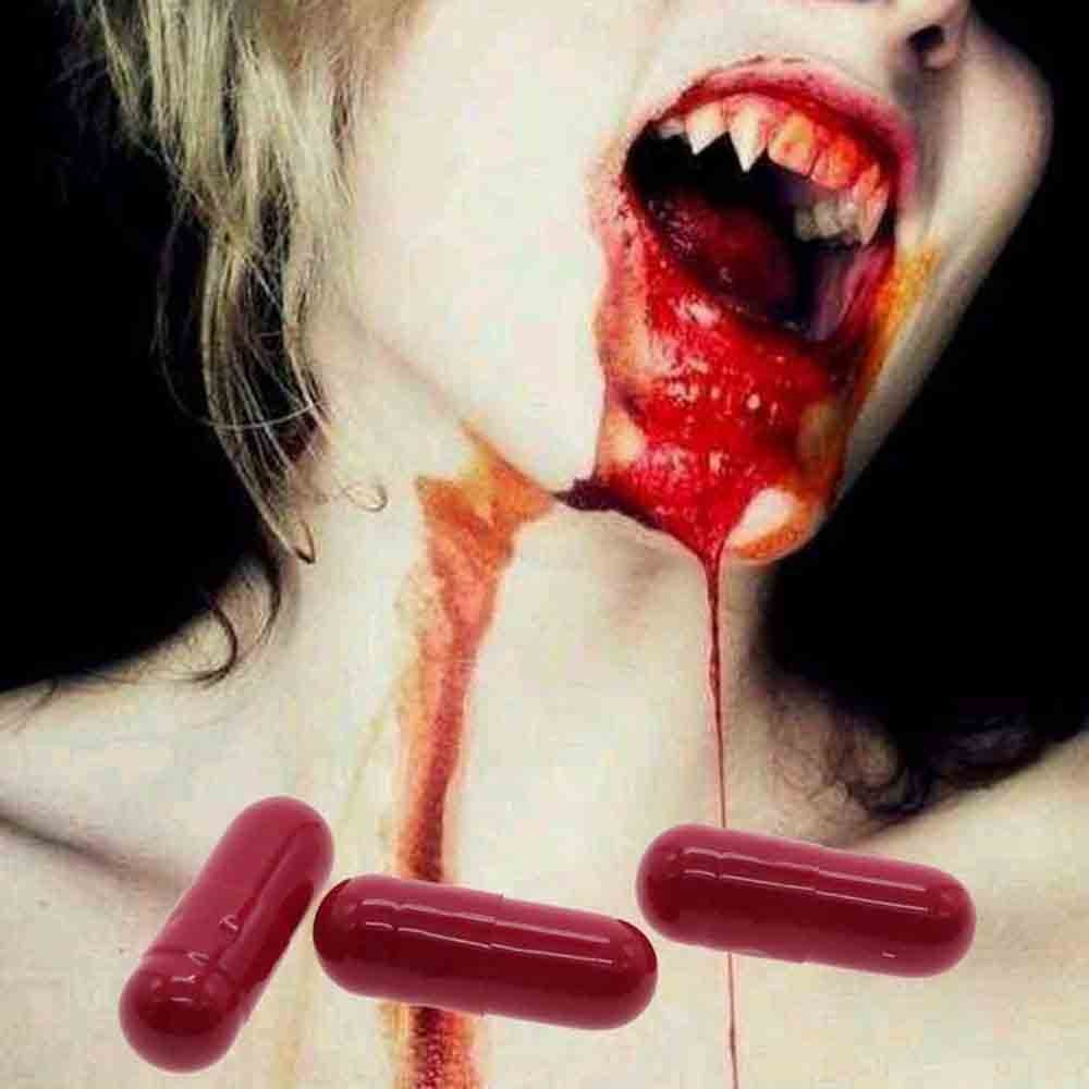 3Pcs halloween Realistic Fake Blood Pill Vampire Toy Capsules Horror Funny Toy halloween decoration Prank Trick Toy for JokeF808